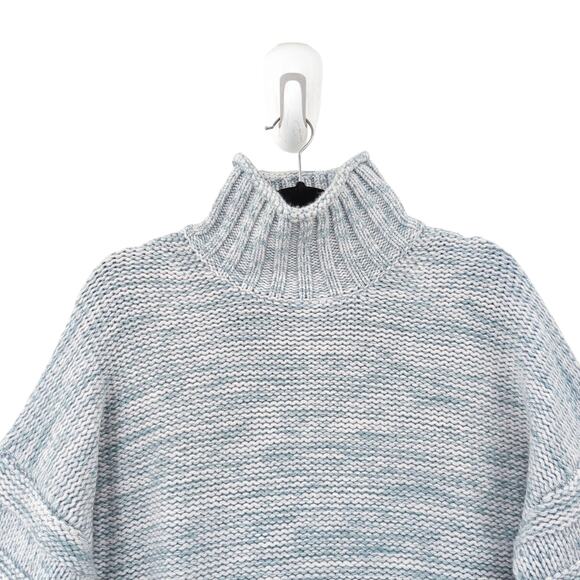 Alex Mill Women XL Abigail Sweater Arctic Blue Turtleneck Knit Wool Cashmere NEW - Picture 2 of 7